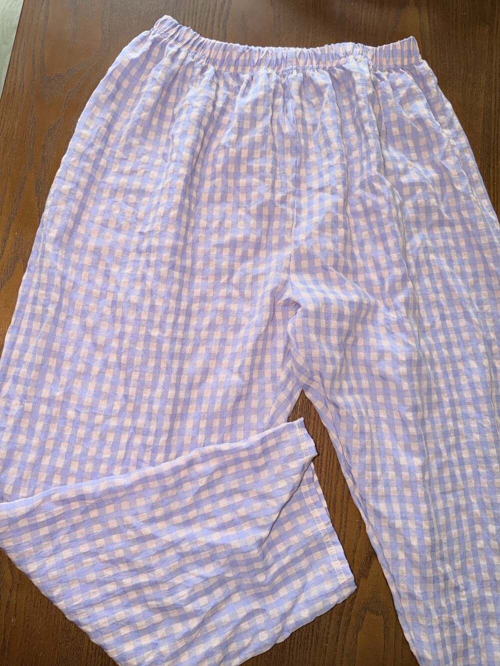 Unbranded Gingham Pants Size XL Purple White Checkered Lounge Pajama Bottoms